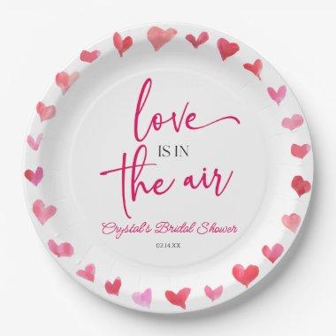 Love Is In The Air Red Pink Hearts  Paper Plates
