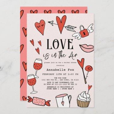 Love is in the Air Valentine Bridal Shower Invitations