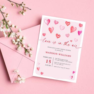 Love Is In The Air Valentine's Bridal Shower Invitations