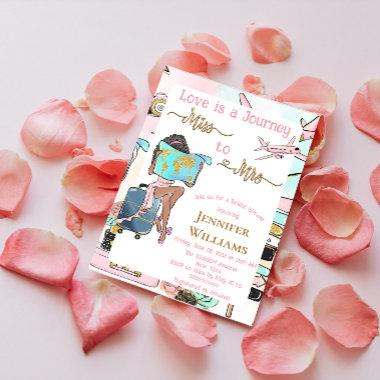 Love is Journey From Miss to Mrs Bridal Shower Invitations