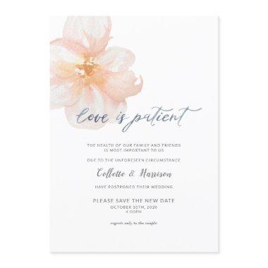 Love is Patient Change the Date Flower Invitations