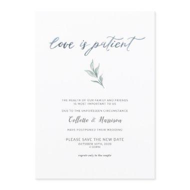 Love is Patient Change the Date Watercolor Vine Invitations