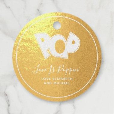 Love Is Poppin - Wedding  Thank You Foil Favor Tags