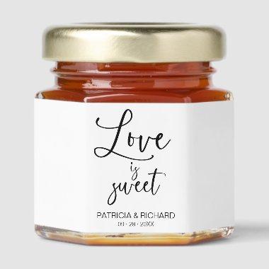 Love Is Sweet Black And White Wedding Honey Jar Favors