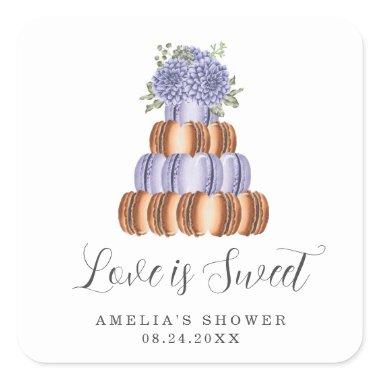 Love Is Sweet  Macaron Square Sticker