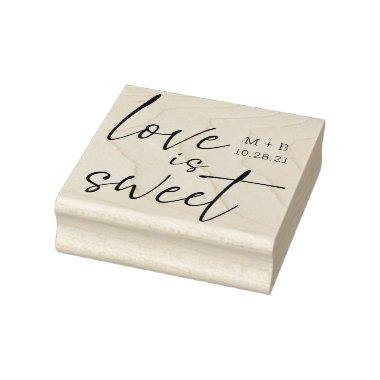 Love is Sweet Calligraphy Wedding Wood Art Stamp