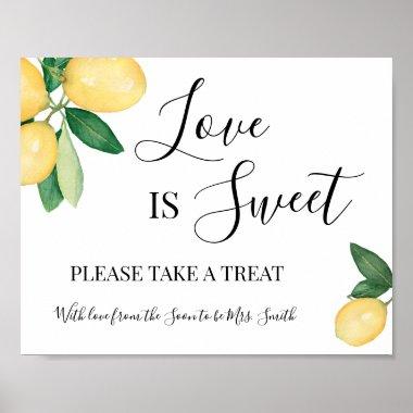 Love is Sweet Dessert Table Shower Wedding Lemons Poster