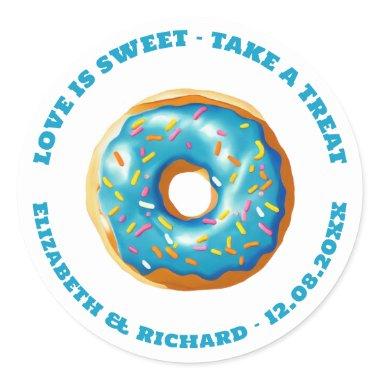 Love is Sweet Donut Wedding Classic Round Sticker