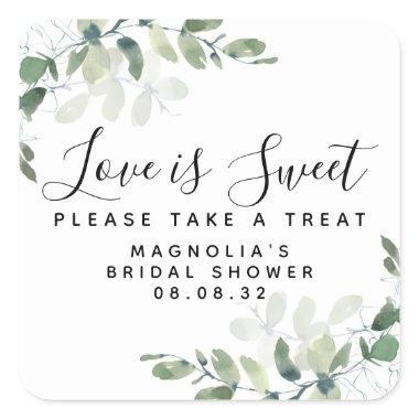 Love is Sweet Eucalyptus  Square Sticker