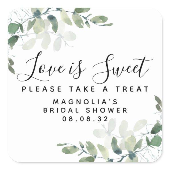Love is Sweet Eucalyptus  Square Sticker