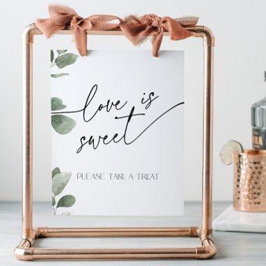 Love is Sweet Eucalyptus Sage Green  Pedestal Sign