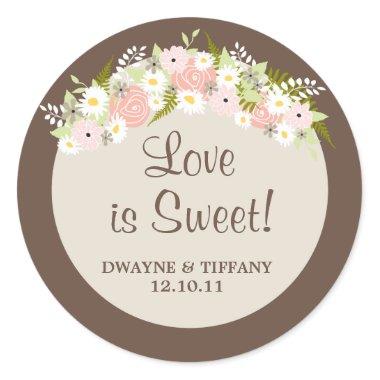 Love is Sweet - Flowers Classic Round Sticker