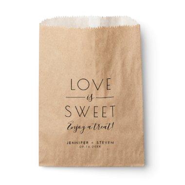 Love is Sweet Modern Black & White Kraft Treat Favor Bag