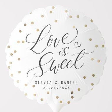 "love is sweet" modern calligraphy wedding balloon