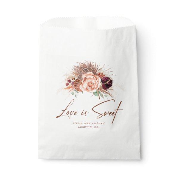 Love is Sweet Pampas Grass Terracotta Floral Favor Bag
