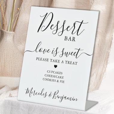 Love is Sweet Personalized Wedding Dessert Bar Pedestal Sign