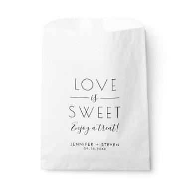 Love is Sweet Simply Modern Black & White Treat F Favor Bag