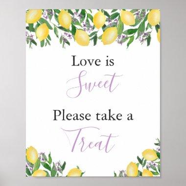 Love Is Sweet, Take A Treat Bridal Shower Favor Poster