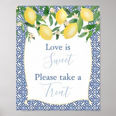 Love Is Sweet, Take A Treat Lemon Bridal Shower Poster