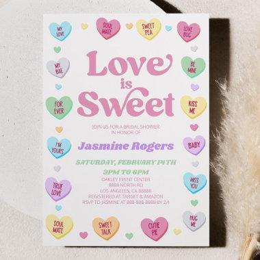 Love Is Sweet Valentine's Day Candy Bridal Shower Invitations