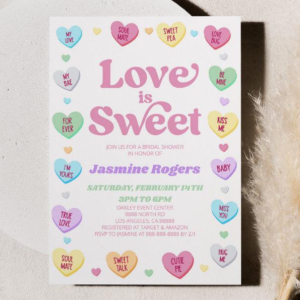 Love Is Sweet Valentine's Day Candy Bridal Shower Invitations