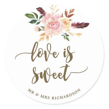 love is sweet wedding bridal favor sticker