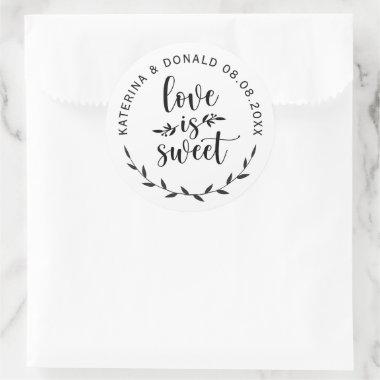 Love is Sweet Wedding Classic Round Sticker