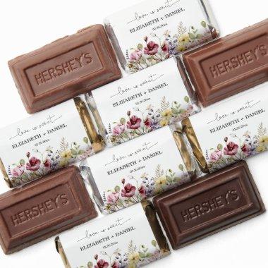 Love is Sweet Wildflowers Boho Poppy Wedding Gift Hershey's Miniatures
