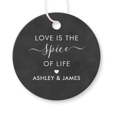 Love is the Spice of Life Wedding Tag, Chalkboard Favor Tags