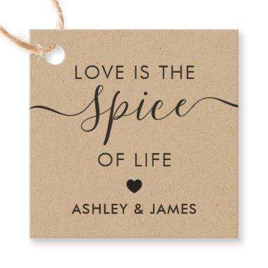 Love is the Spice of Life Wedding Tag, Kraft Favor Tags