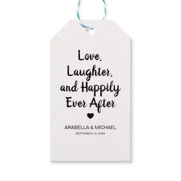 'Love, Laughter & Happily Ever After' Wedding Gift Tags