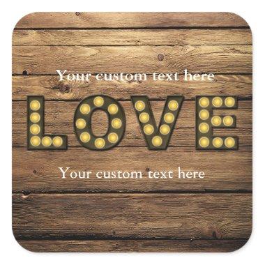 LOVE Lighted Letters Rustic Country Sticker Favor