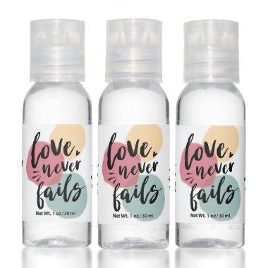 Love Never Fails Wedding Favor Hand Sanitizer