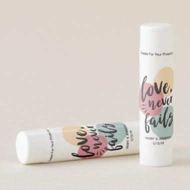 Love Never Fails Wedding Favor Lip Balm