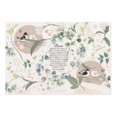 "LOVE NEVER FAILS" Wedding Wrap Wrapping Paper Sheets