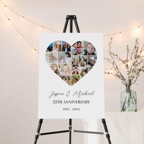 Love Photo Collage Heart Shape Wedding Anniversary Foam Board