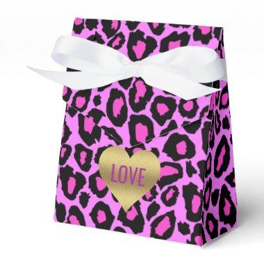 Love Pink & Leopard Celebration Shower Party Favor Boxes