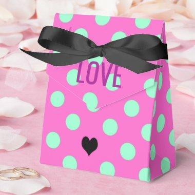 Love Pink & Mint Polka Dots  Party Favor Boxes