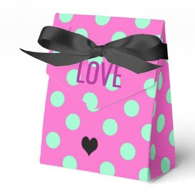 Love Pink & Mint Polka Dots Bridal Shower Party Favor Boxes