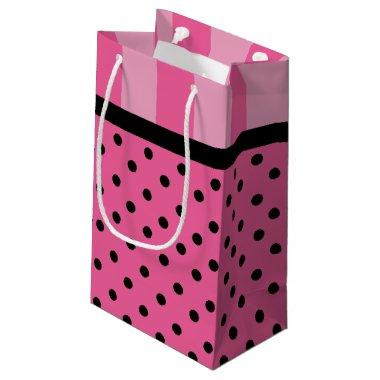 Love Pink Stripes And Polka Dots Girls Party Small Gift Bag