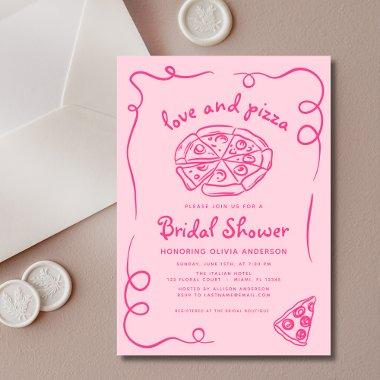 Love & Pizza Italian Hand Drawn Pink