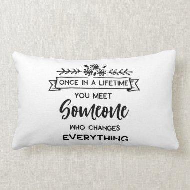Love Quote Wedding Engagement MRS Bride Gift Lumbar Pillow