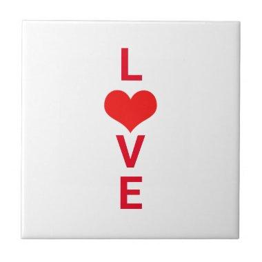 Love Red Heart Cute Valentine's Day Birthdays Gift Ceramic Tile