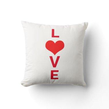 Love Red Heart Cute Valentine's Day Birthdays Gift Throw Pillow