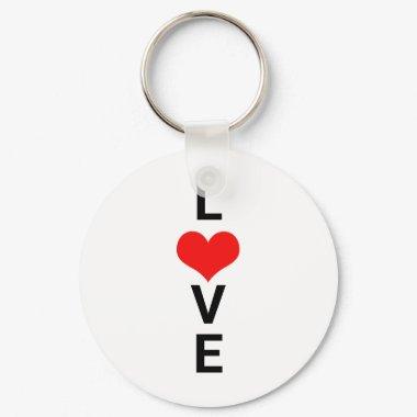 Love Red Heart Cute Valentine's Day Weddings Keychain
