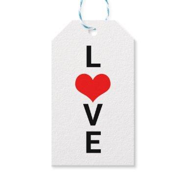 Love Red Heart Cute Valentine's Day White Custom Gift Tags
