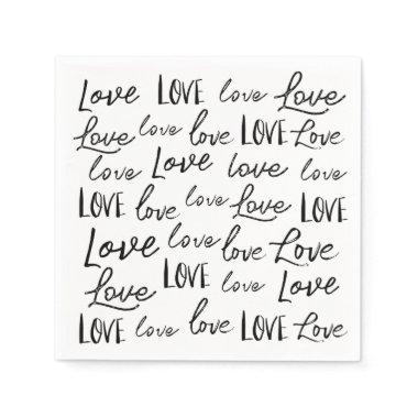 Love - repeat - handwritten, script wedding napkins