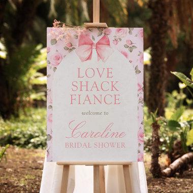 Love Shack Rose Floral Bridal Shower Welcome Sign