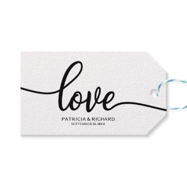 Love- Simple Chic Calligraphy Wedding Favor Tags