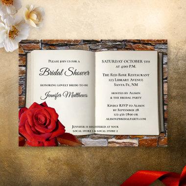 Love Story Romance Book Bridal Shower Invitations